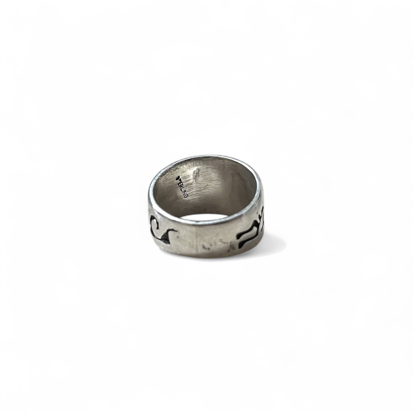 Vintage Hopi Sterling Sliver Ring インディアンジュエリー ホピ族 ココペリ オーバーレイ リング 指輪 20号 STERLING シルバー