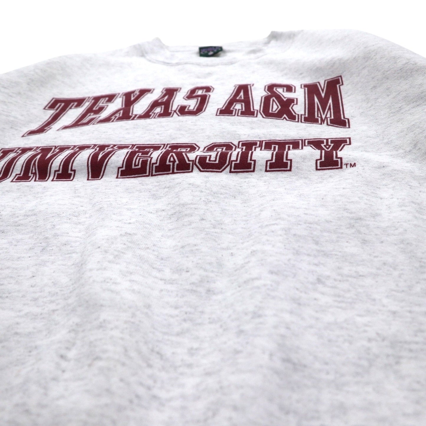 MV SPORT 90年代 USA製 カレッジプリント スウェット XL グレー TEXAS A&M UNIVERSITY アーチロゴ 2段プリント