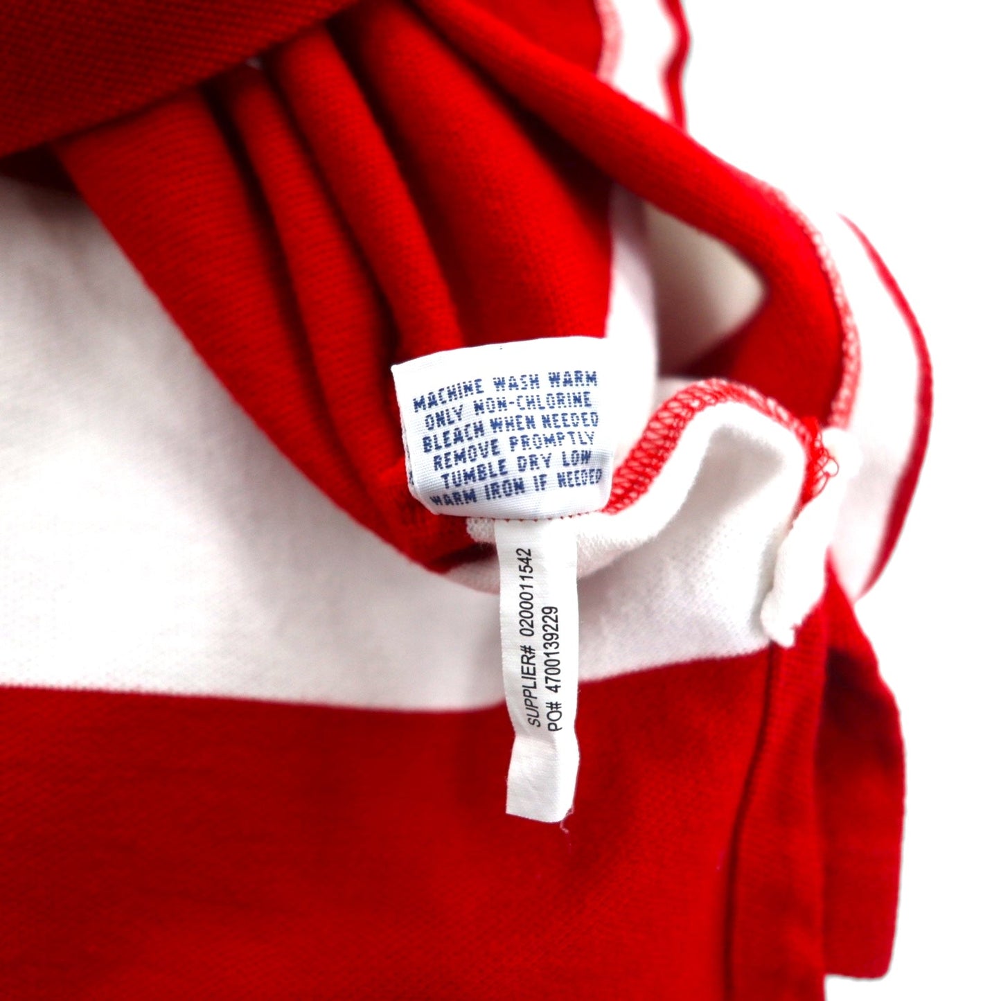 POLO RALPH LAUREN カスタムフィット ボーダー ポロシャツ 2XL レッド ホワイト トリコロール コットン 鹿の子 スモールポニー刺繍