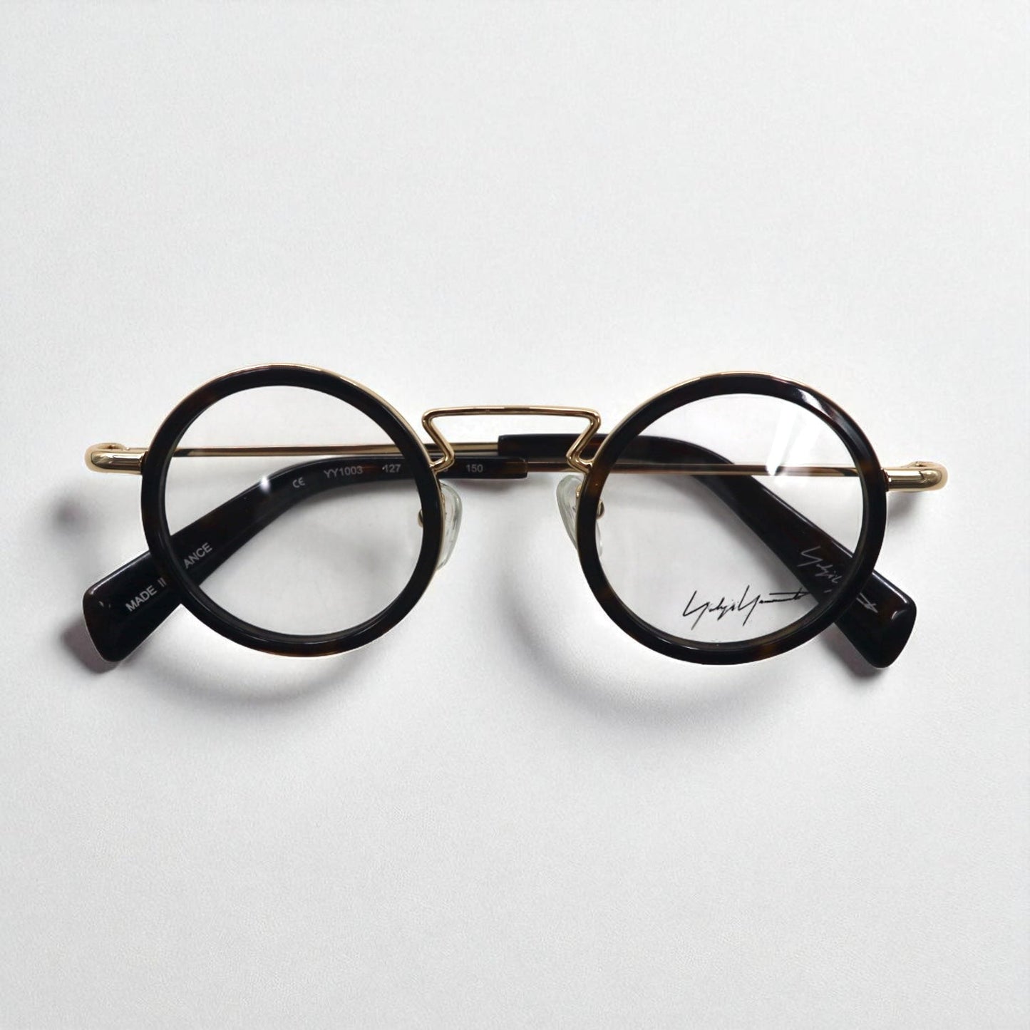 Yohji Yamamoto ラウンド 丸眼鏡 メガネ サングラス クリアレンズ YY1003