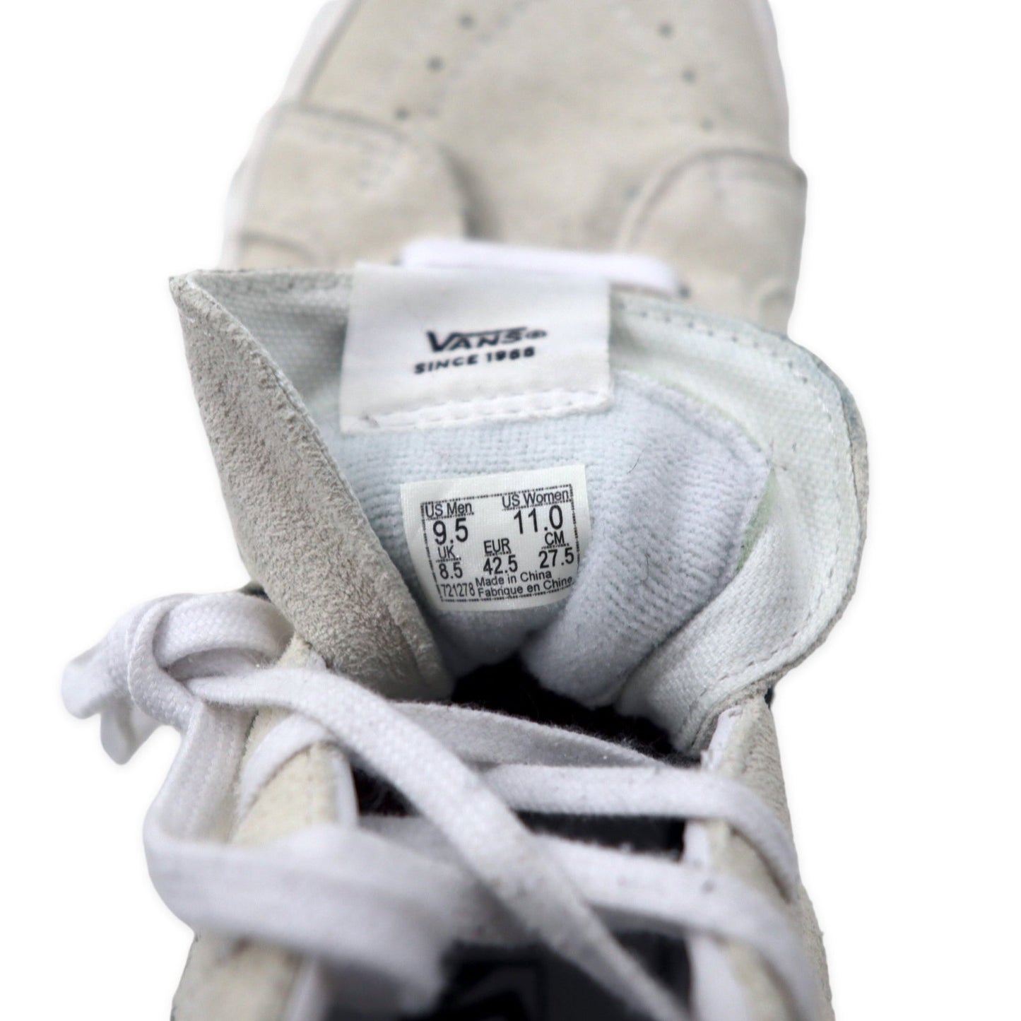 VANS スケートハイDX スニーカー 27.5cm ホワイト ゼブラ柄 ハラコ スエードレザー SK8-HI 38 DX