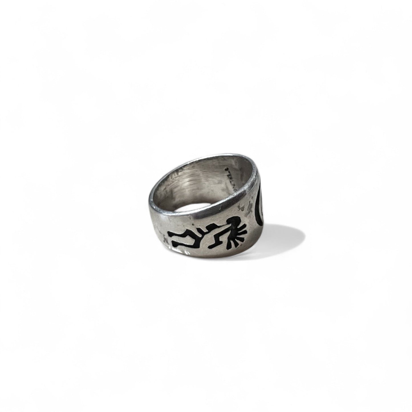 Vintage Hopi Sterling Sliver Ring インディアンジュエリー ホピ族 ココペリ オーバーレイ リング 指輪 20号 STERLING シルバー