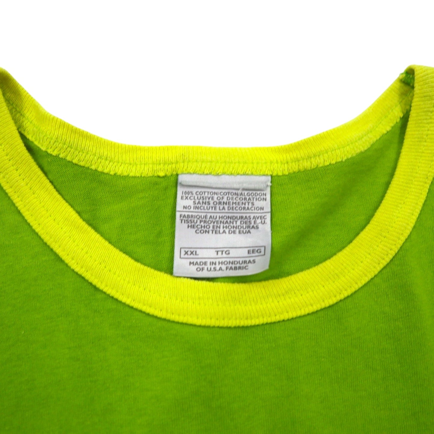 NIKE 00年代 リンガーTシャツ 2XL ライム グリーン コットン 無地