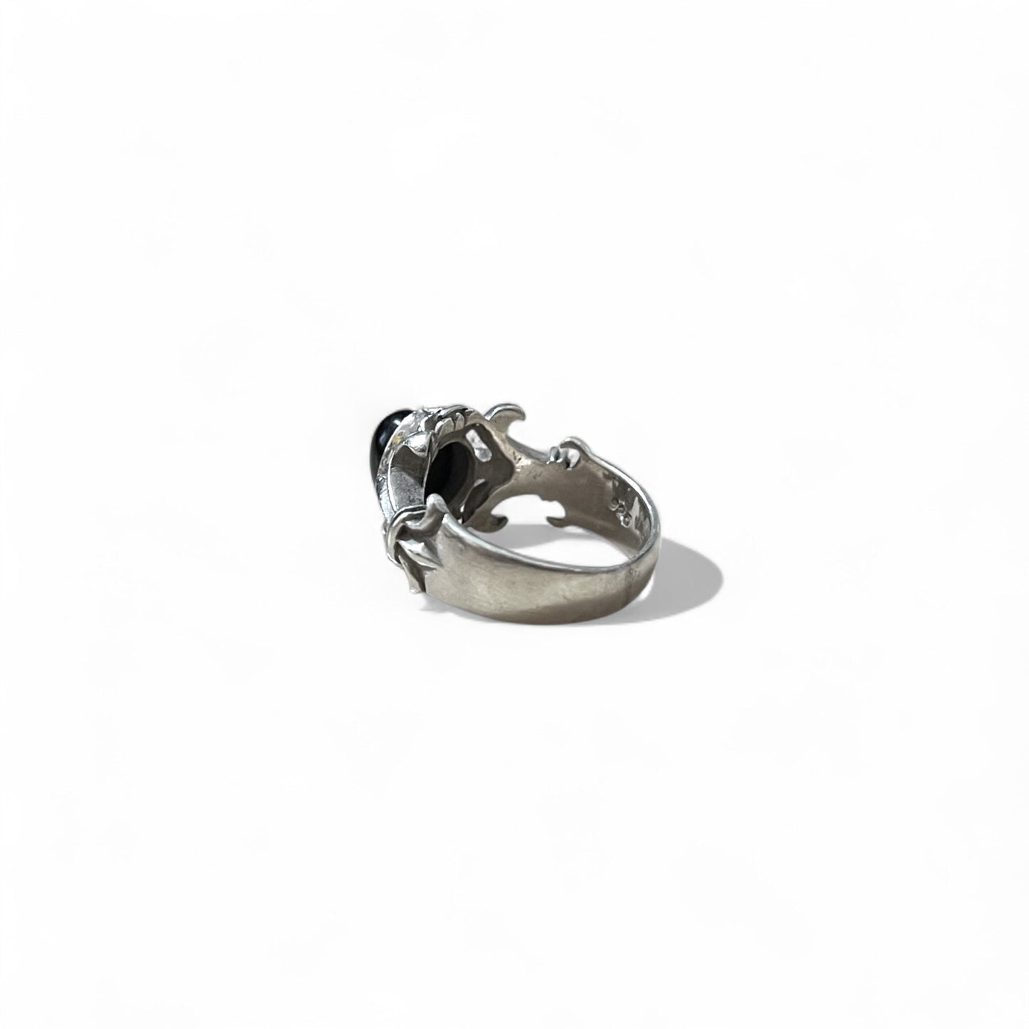 Vintage Black Onyx Silver Ring ブラックオニキス トライバル リング 指輪 21号 925