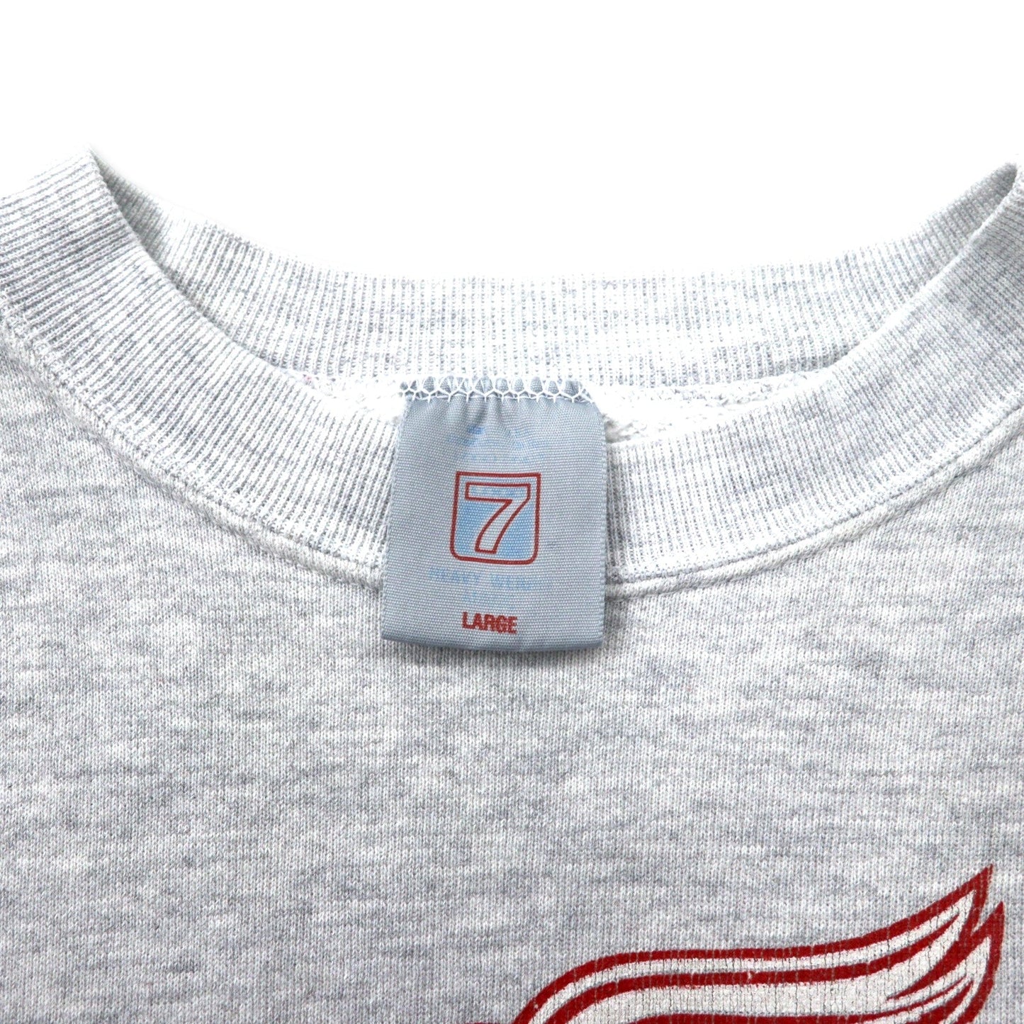 LOGO7 USA製 90年代 プリント スウェット L グレー コットン NHL RED WINGS
