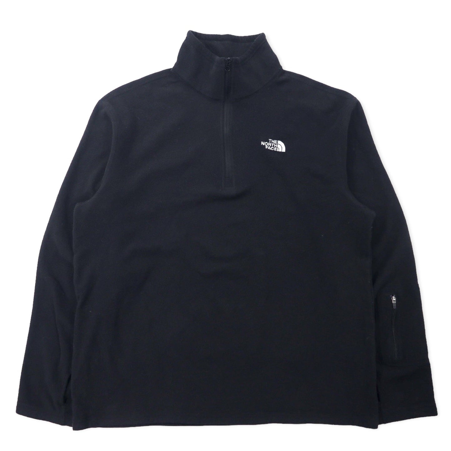 THE NORTH FACE ハーフジップ フリースジャケット L ブラック ポリエステル ワンポイントロゴ刺繍