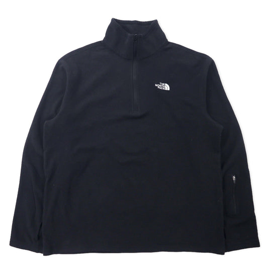 THE NORTH FACE ハーフジップ フリースジャケット L ブラック ポリエステル ワンポイントロゴ刺繍