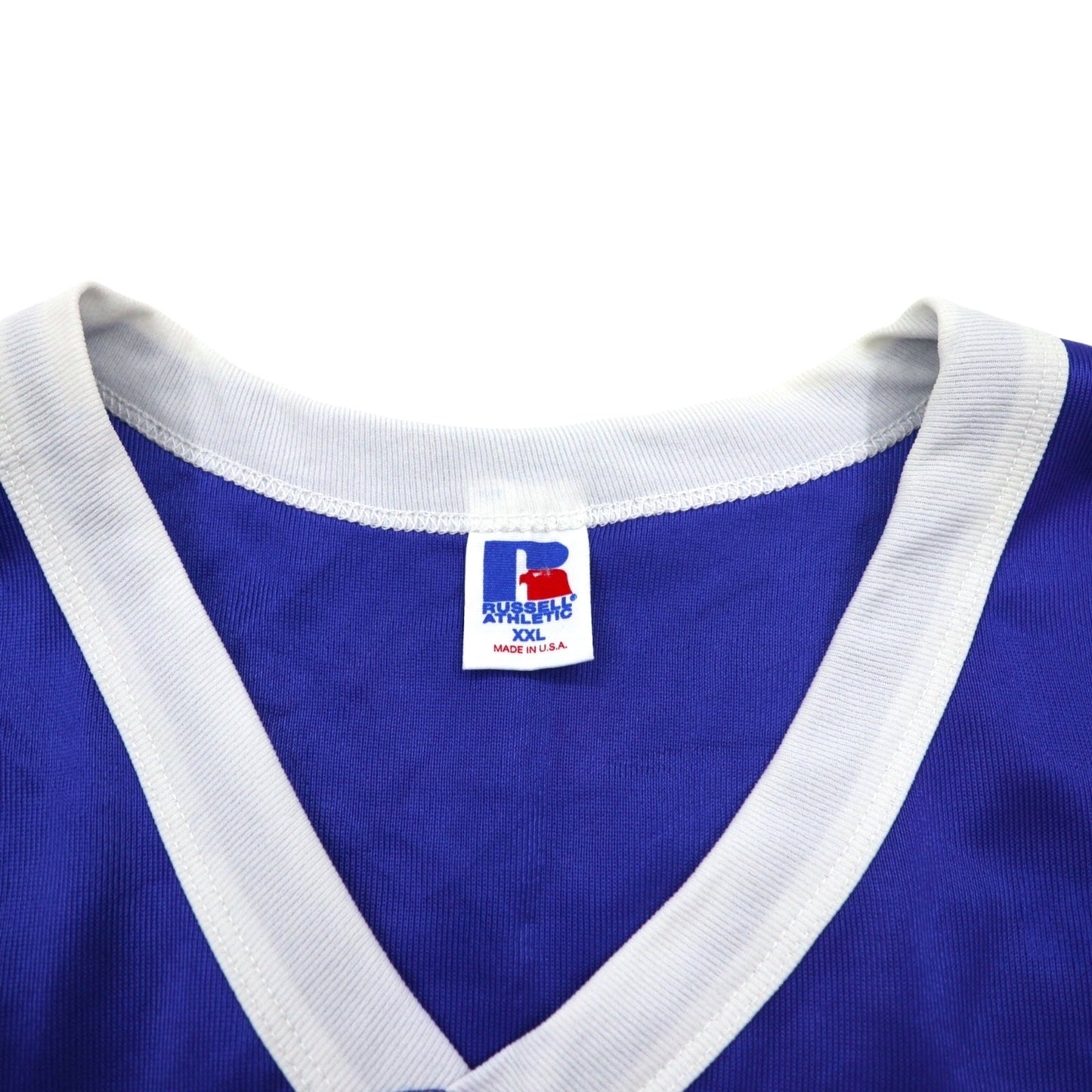 RUSSELL ATHLETIC USA製 90年代 ゲームシャツ 2XL ビッグサイズ ブルー ナイロン ナンバリング