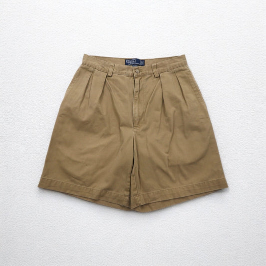 Polo by Ralph Lauren 90年代 ポロチノ 2タック ショートパンツ ハーフパンツ M ベージュ コットン TYLER SHORT