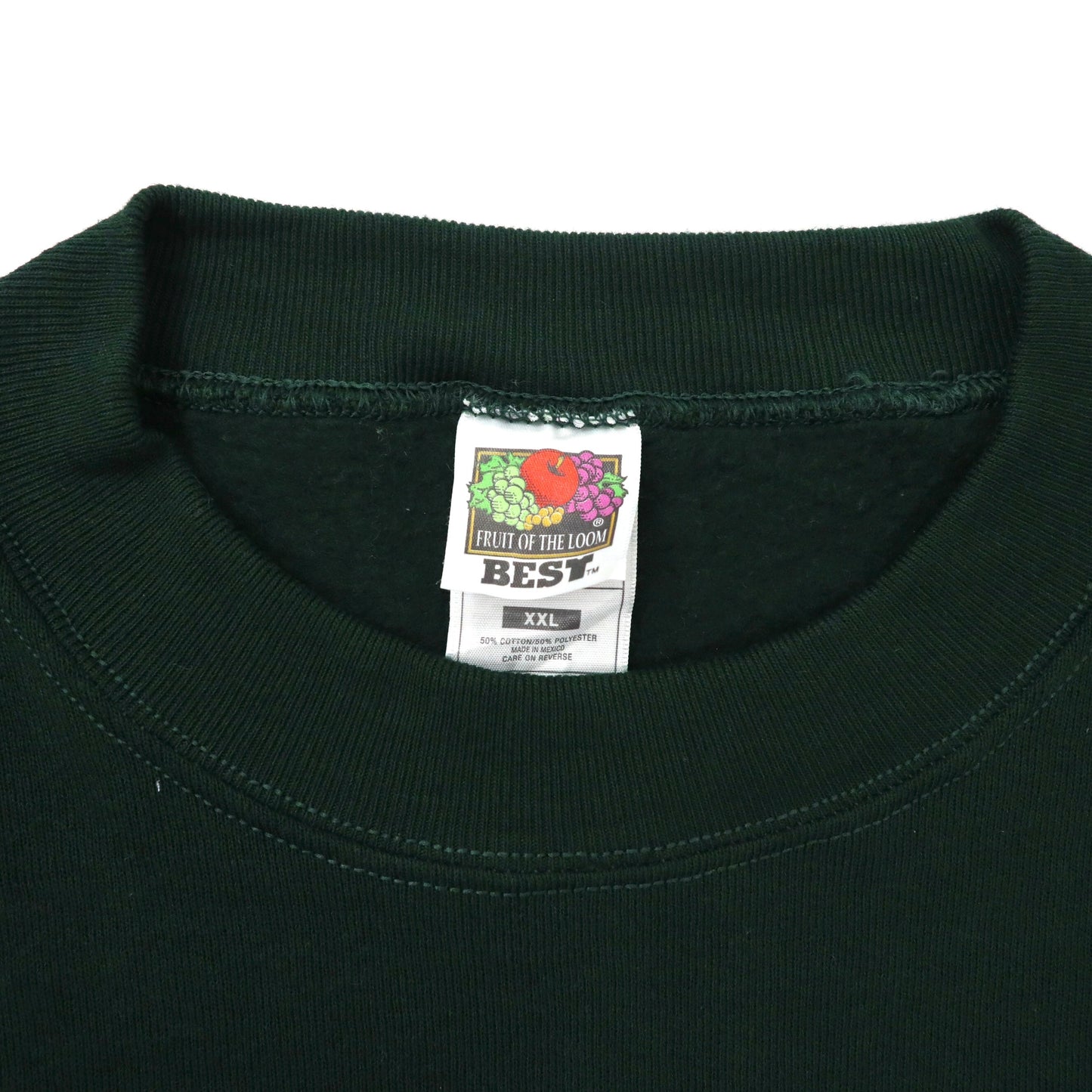 FRUIT OF THE LOOM ビッグサイズ プリントスウェット XXL グリーン コットン 裏起毛 Michael's Picnic In The Park 90年代 メキシコ製