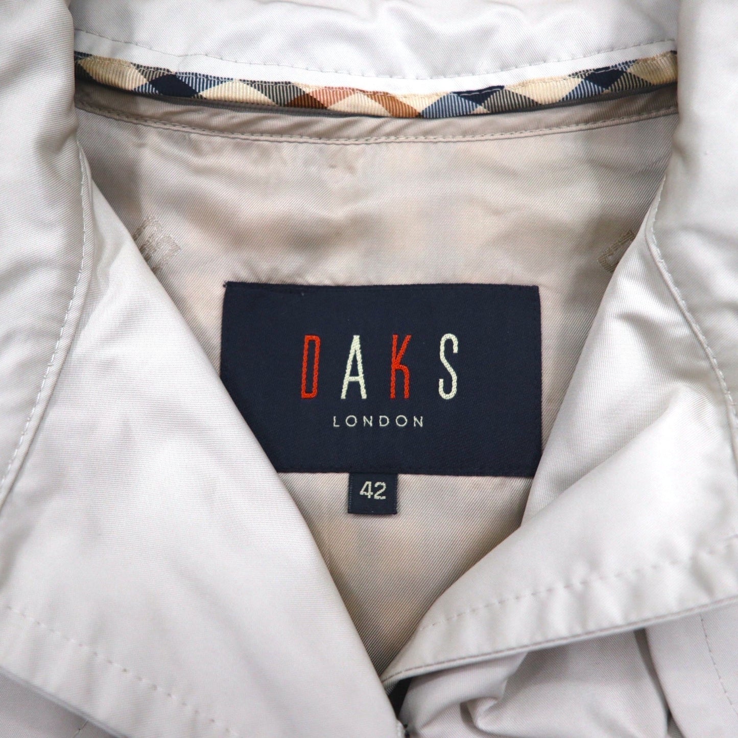 DAKS ステンカラーコート トレンチコート L ベージュ ライナー着脱式 ベルト付き 日本製