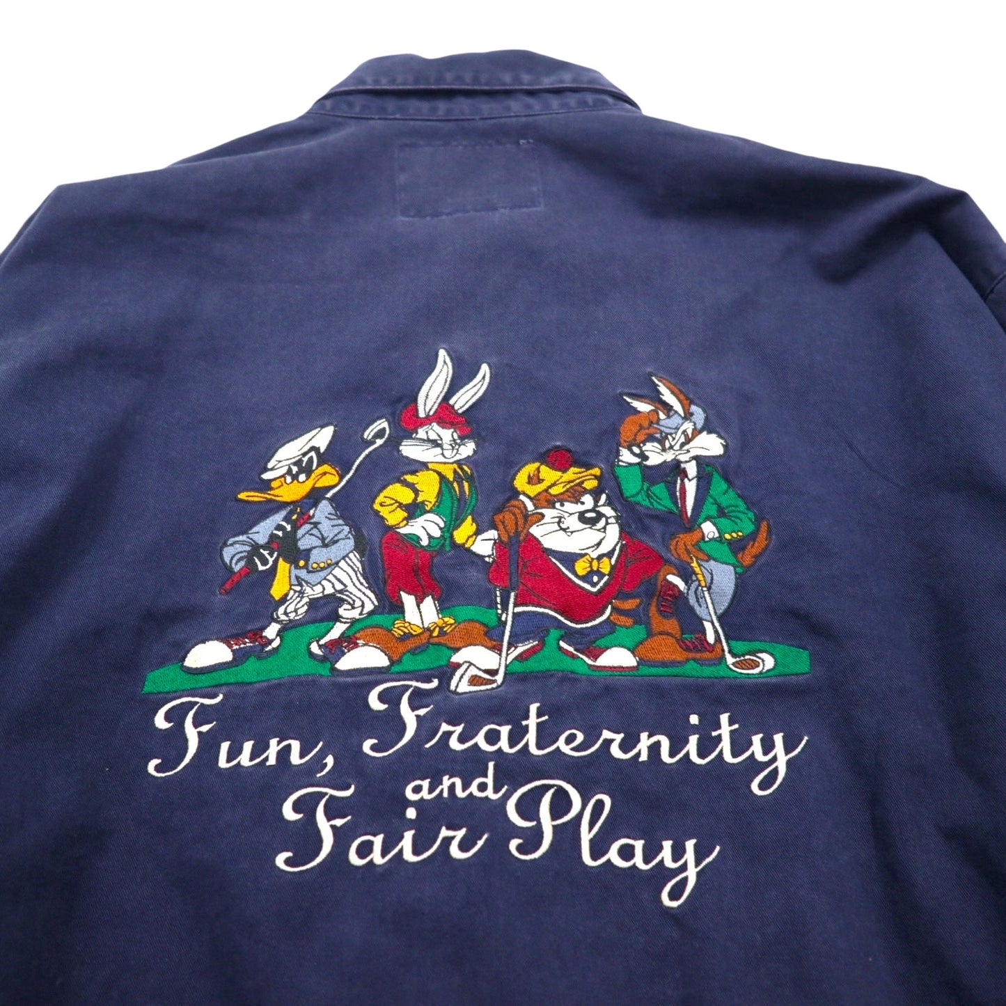 ACME CLOTHING × Warner Bros. 90年代 LOONEY TUNES スウィングトップ ハリントンジャケット XL ネイビー キャラクター刺繍 ルーニーチューンズ