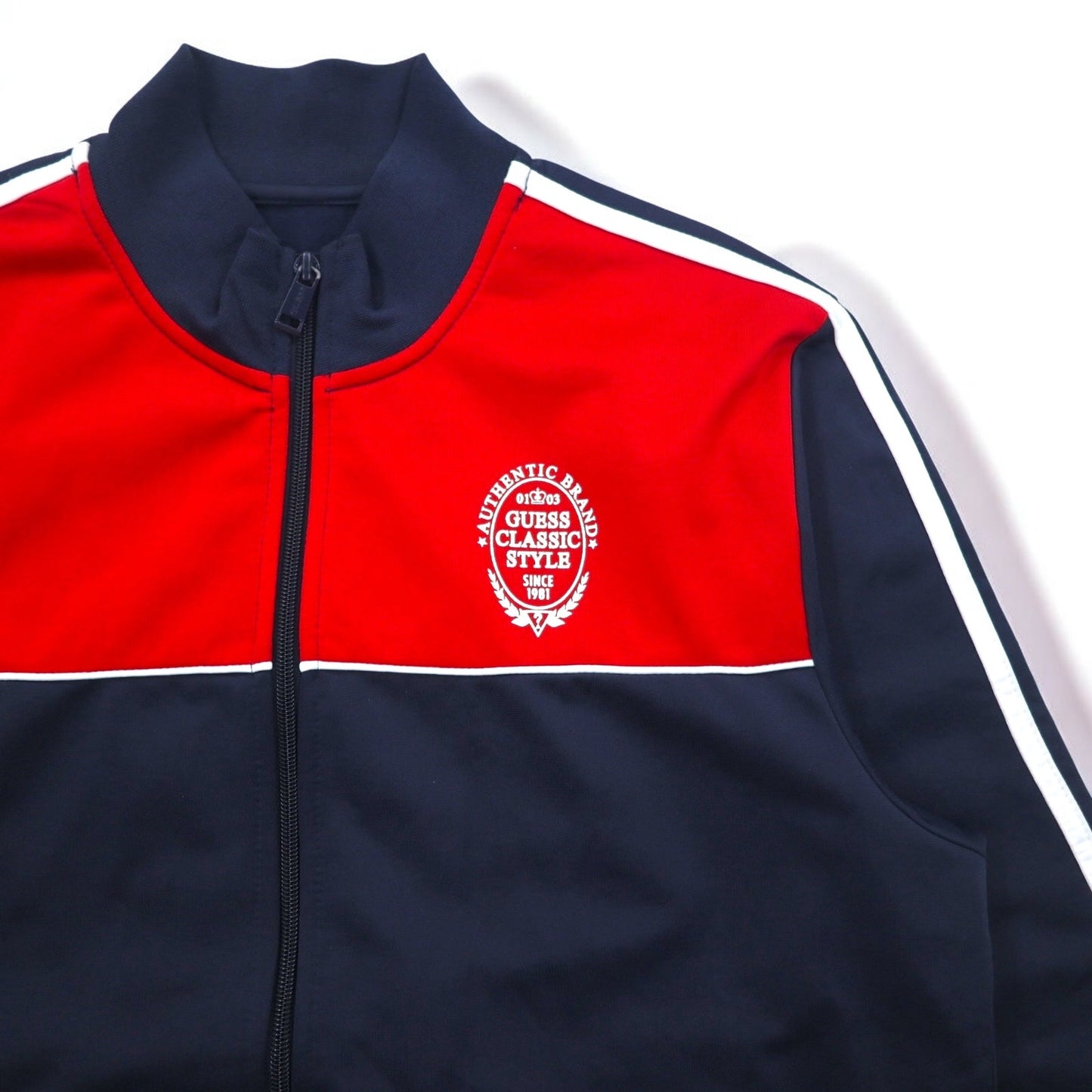 GUESS トラックジャケット ジャージ M ネイビー レッド サイドライン ORSON COLOR M92Q32K8GT0