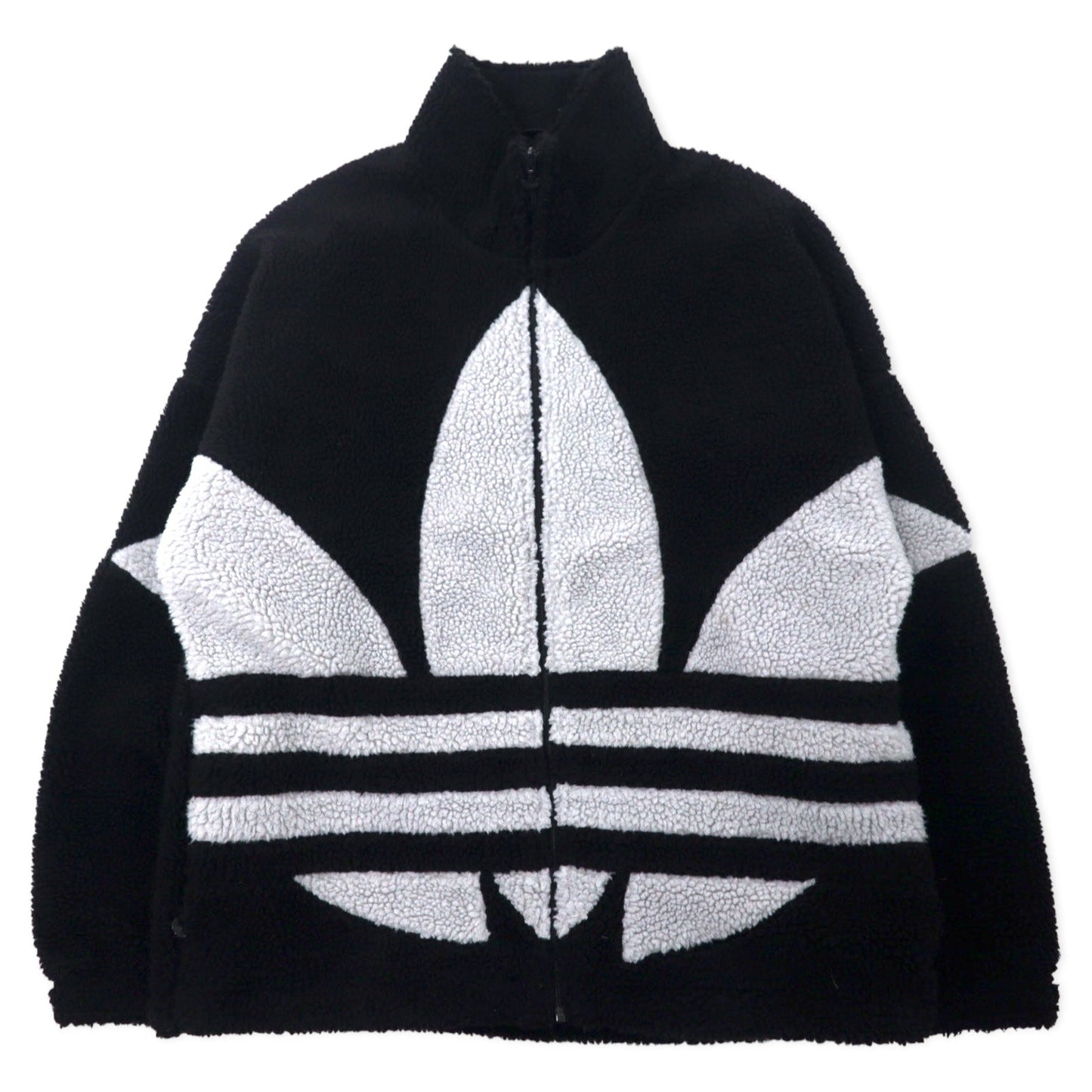 adidas Originals ビッグトレフォイル シェルパ フリースジャケット 2XO ブラック ポリエステル U SHERPA JACKET BIG TRF HC0325