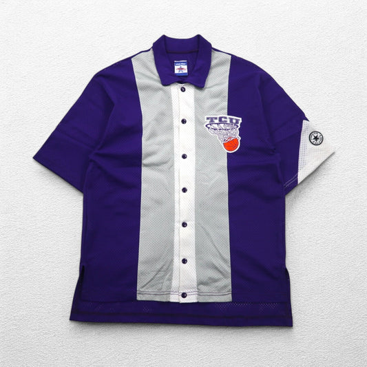 CONVERSE 90年代 USA製 バスケ ゲームシャツ XL ユニオンチケット スナップボタン TCU Texas Christian University