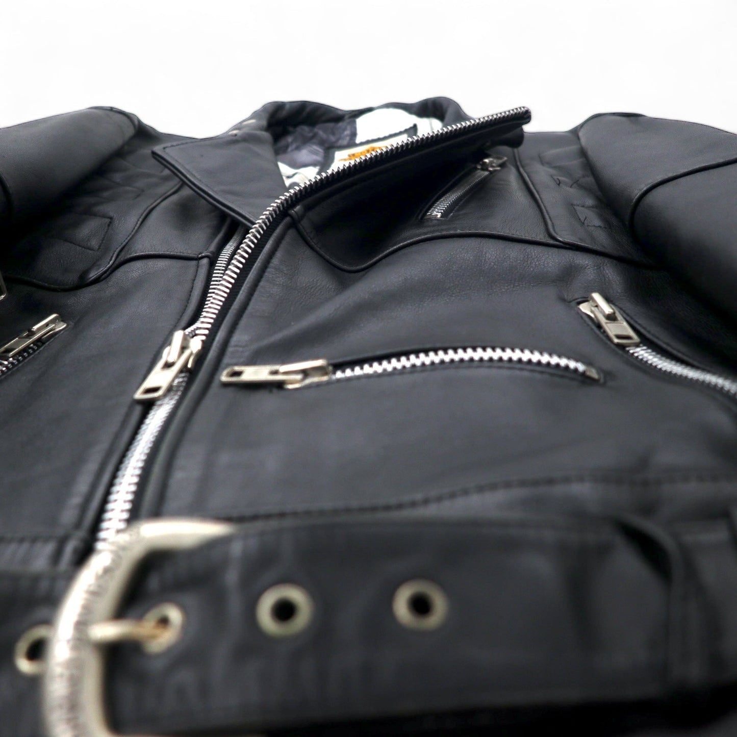 HARLEY DAVIDSON ダブル ライダースジャケット レザージャケット 38 ブラック 牛革