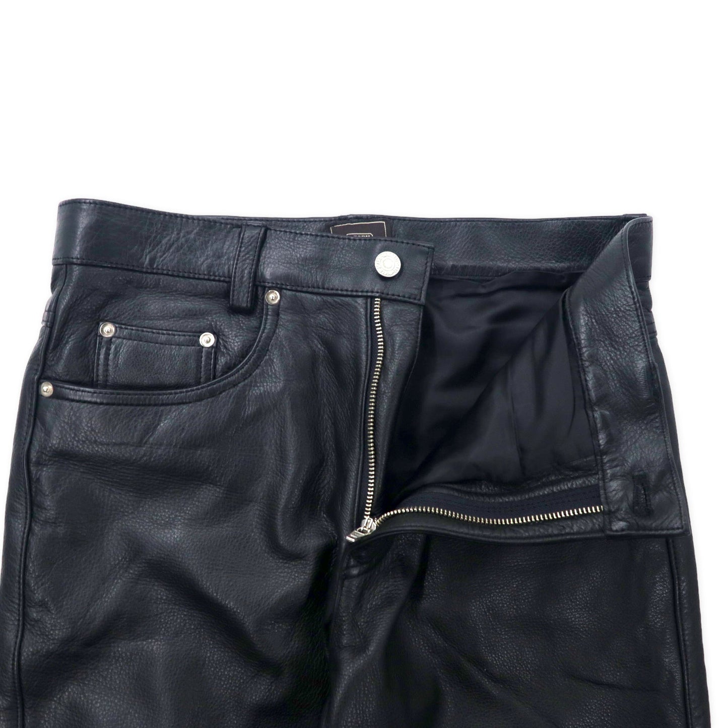 STORM LEATHERWARE レザーパンツ 32 ブラック 牛革 5ポケット ジッパーフライ