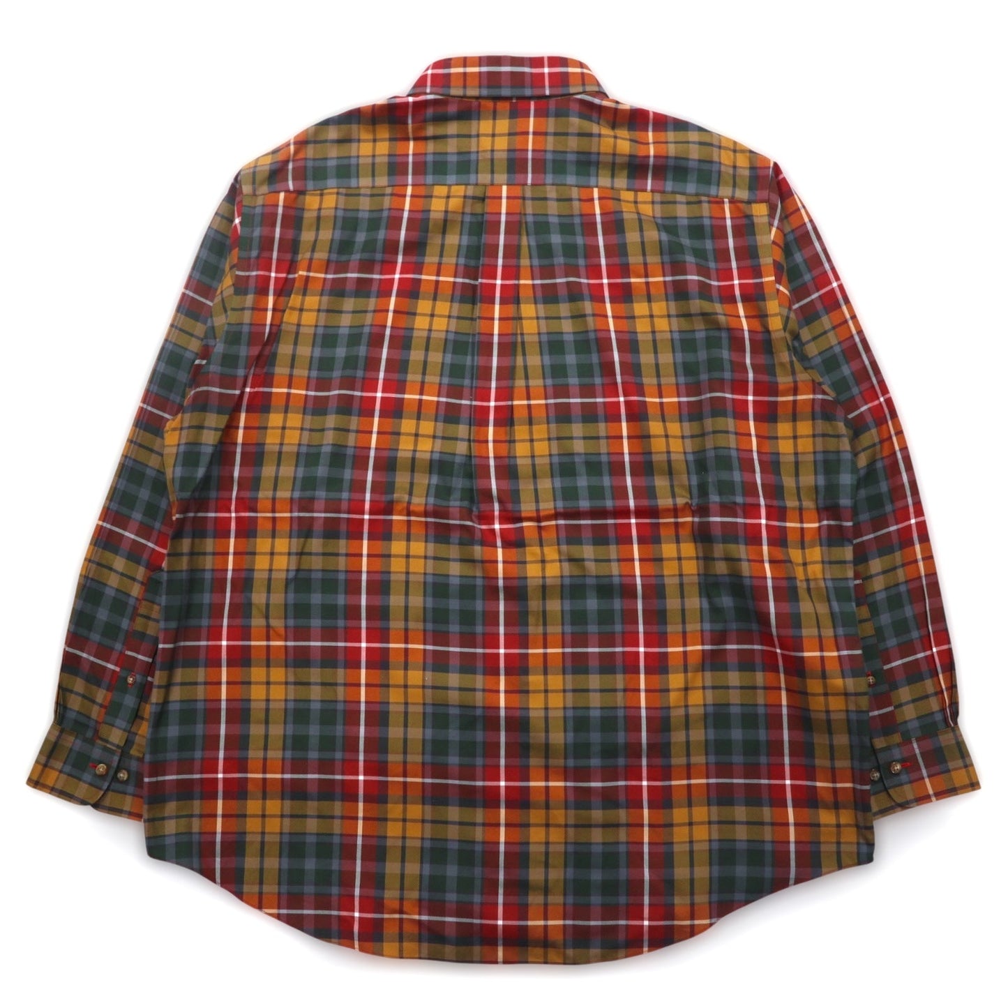 Brooks Brothers ボタンダウンシャツ XL レッド イエロー グリーン チェック マルチカラー