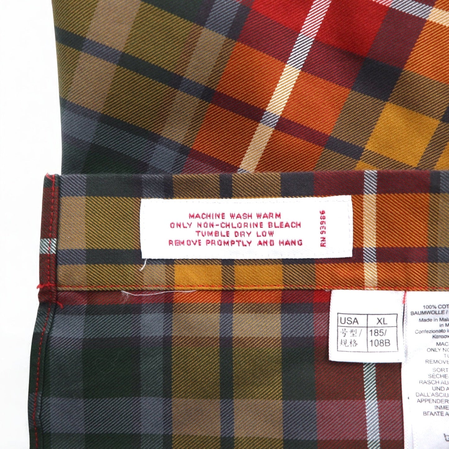 Brooks Brothers ボタンダウンシャツ XL レッド イエロー グリーン チェック マルチカラー