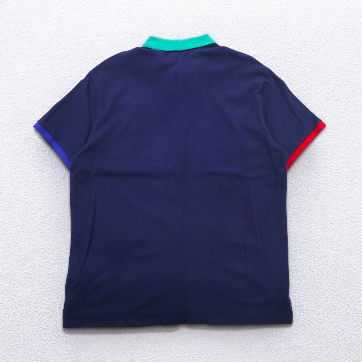 POLO RALPH LAUREN ビッグポニー刺繍 ポロシャツ 2XL ビッグサイズ ネイビー コットン 鹿の子