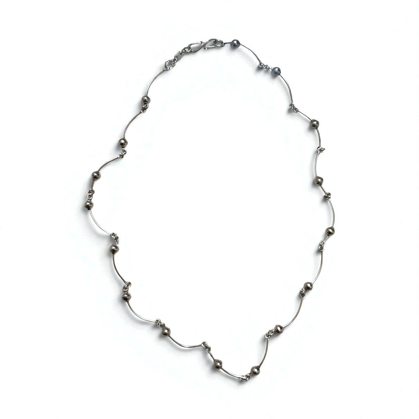 Vintage 2WAY Silver Necklace ドット ウェーブ ネックレス 2連ブレスレット シルバー 925