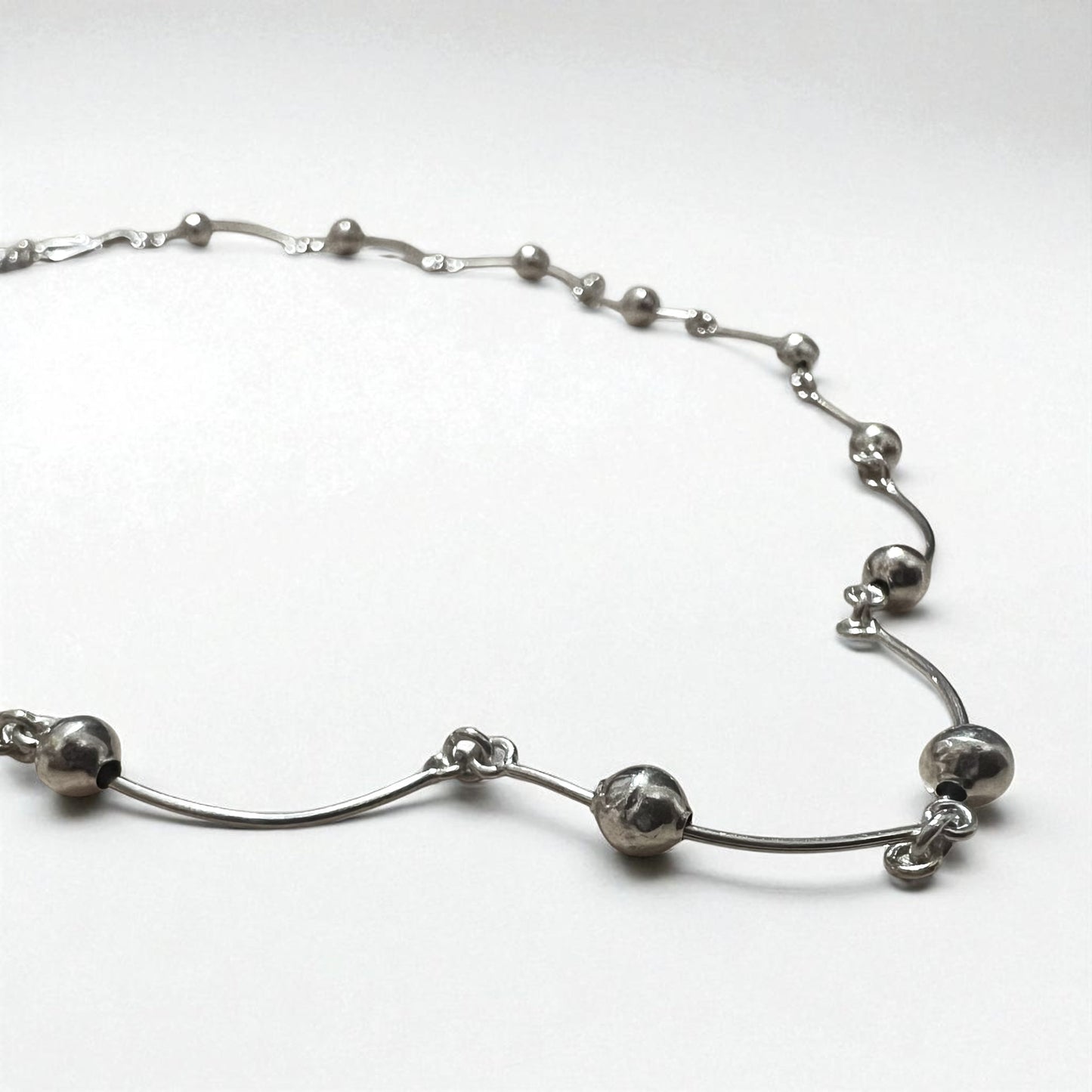 Vintage 2WAY Silver Necklace ドット ウェーブ ネックレス 2連ブレスレット シルバー 925