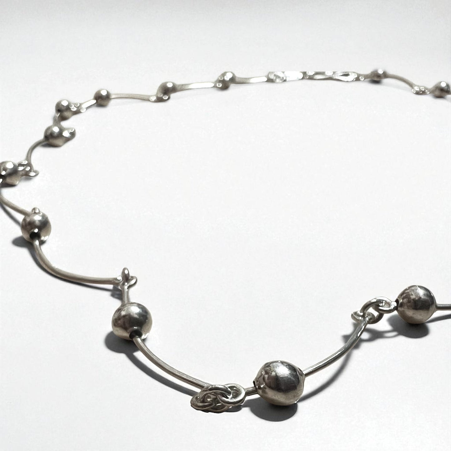 Vintage 2WAY Silver Necklace ドット ウェーブ ネックレス 2連ブレスレット シルバー 925