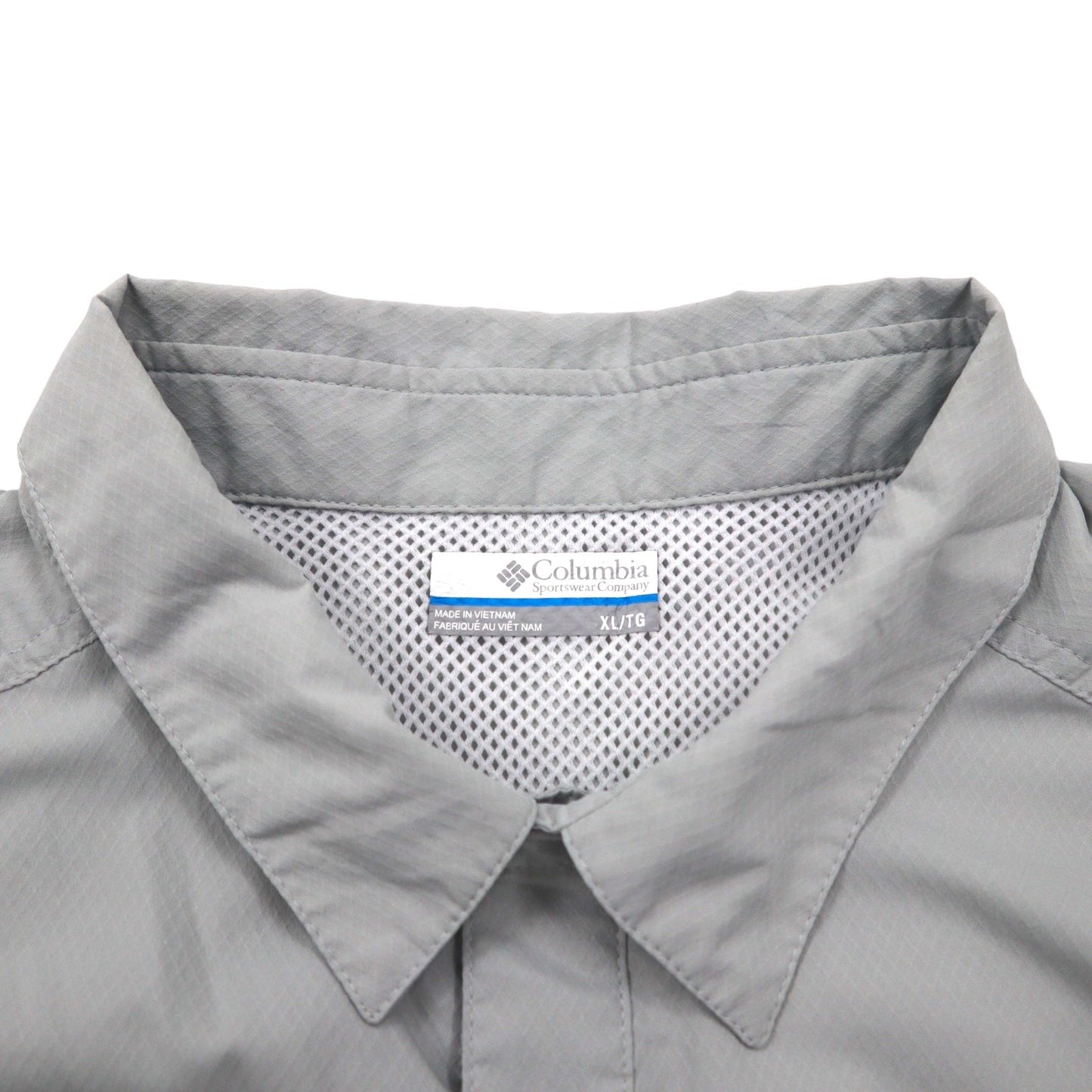 Columbia PFG オムニシェード OMNI-SHADE スラックタイドキャンプシャツ フィッシングシャツ XL グレー ポリエステル FM7042