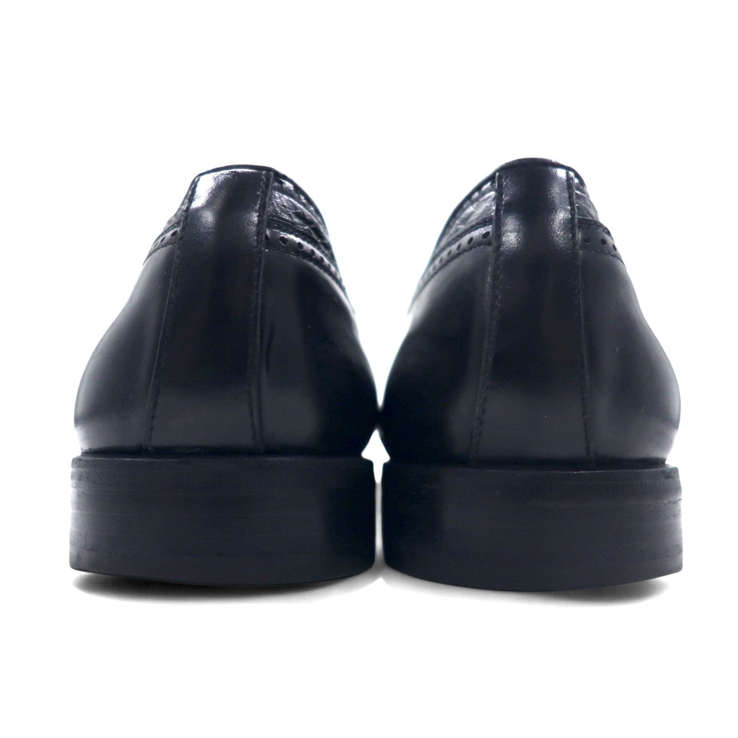 DOMANI by Johnston & Murphy イタリア製 ウイングチップ タッセル ローファー 28cm ブラック レザー 6921