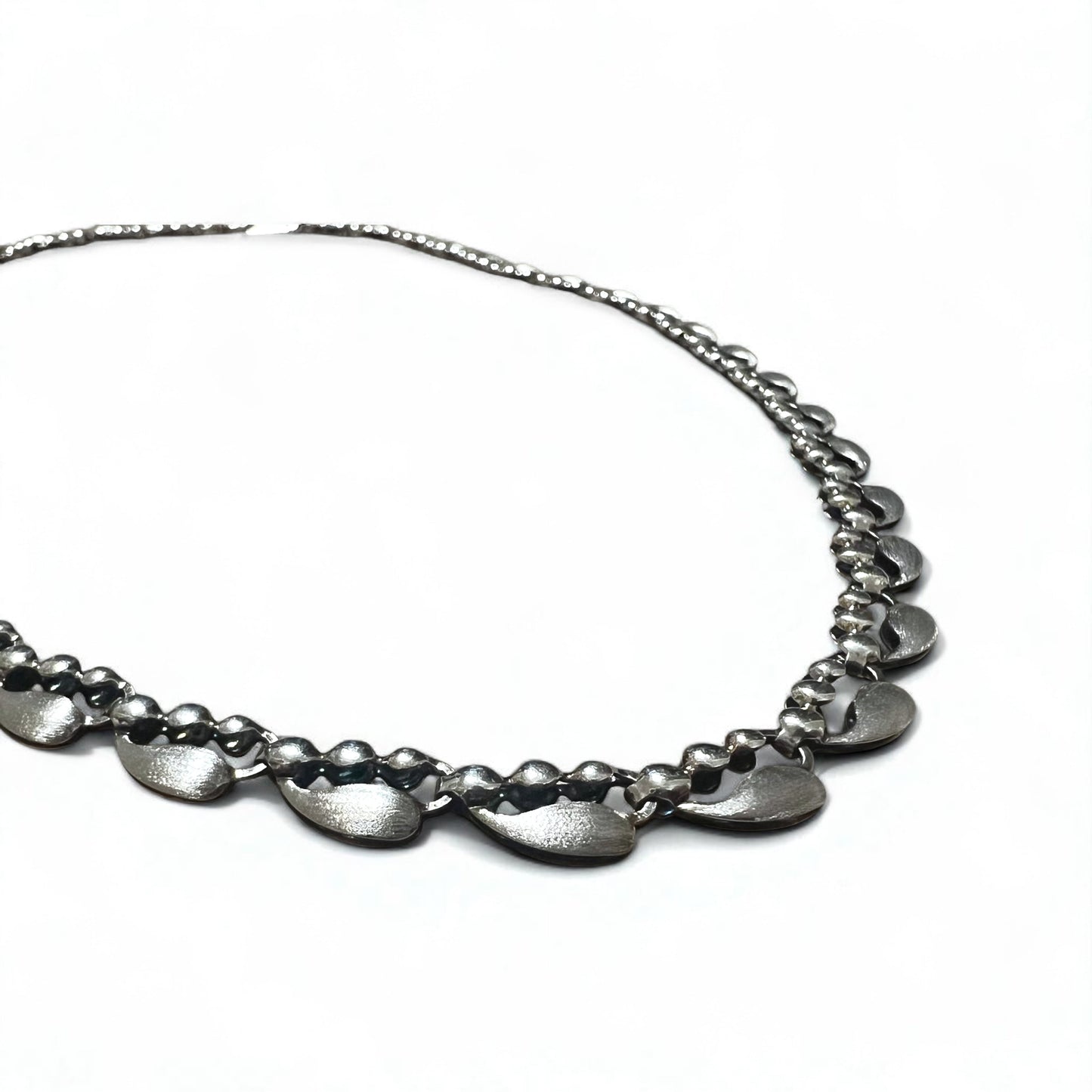 Vintage Silver Necklace ティアドロップ 2WAY ネックレス 2連 ブレスレット PT100 SV シルバー プラチナ