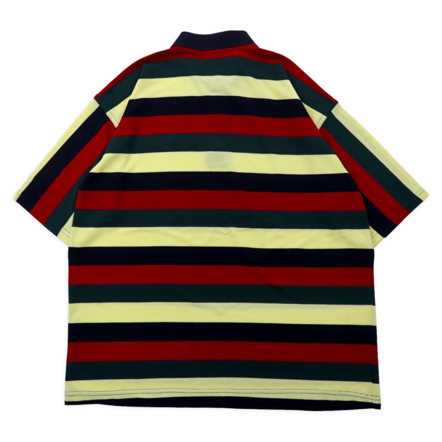 LACOSTE フランス製 80年代 ボーダー ポロシャツ XXL マルチカラー コットン ビッグサイズ