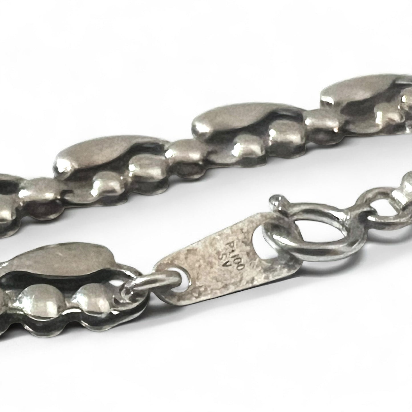 Vintage Silver Necklace ティアドロップ 2WAY ネックレス 2連 ブレスレット PT100 SV シルバー プラチナ