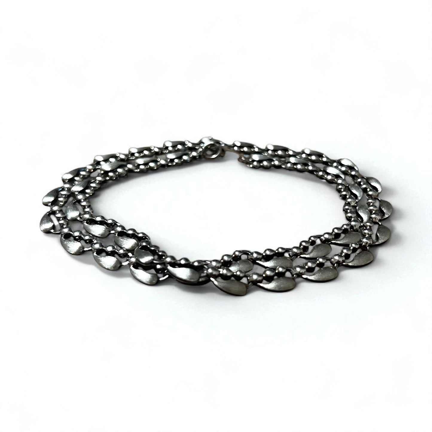 Vintage Silver Necklace ティアドロップ 2WAY ネックレス 2連 ブレスレット PT100 SV シルバー プラチナ