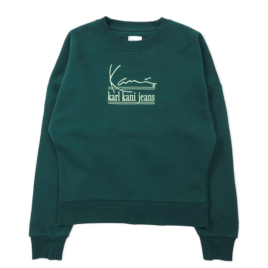 karl kani jeans ドロップショルダー スウェット XS グリーン コットン クロップド丈