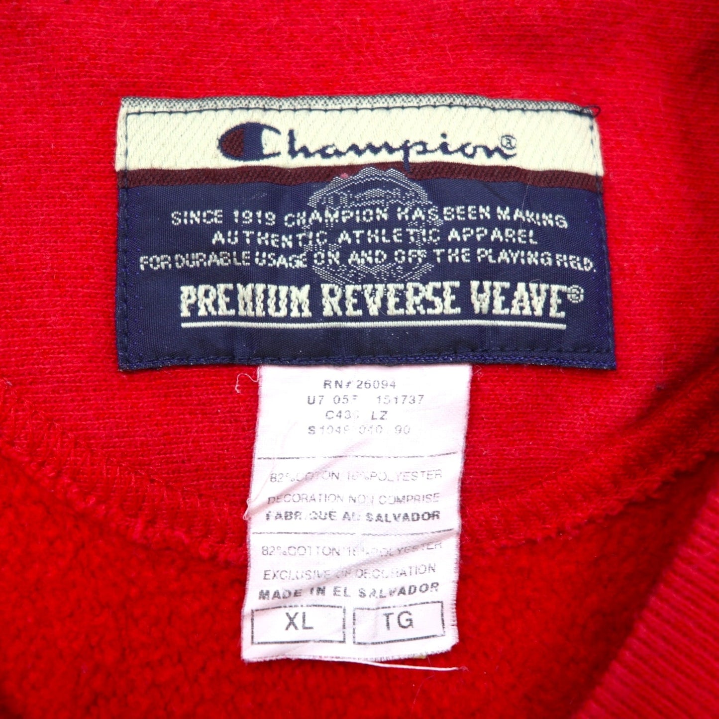 Champion リバースウィーブ PREMIUM REVERSE WEAVE スウェット XL レッド 裏起毛 ベースボール EAGLES BASEBALL