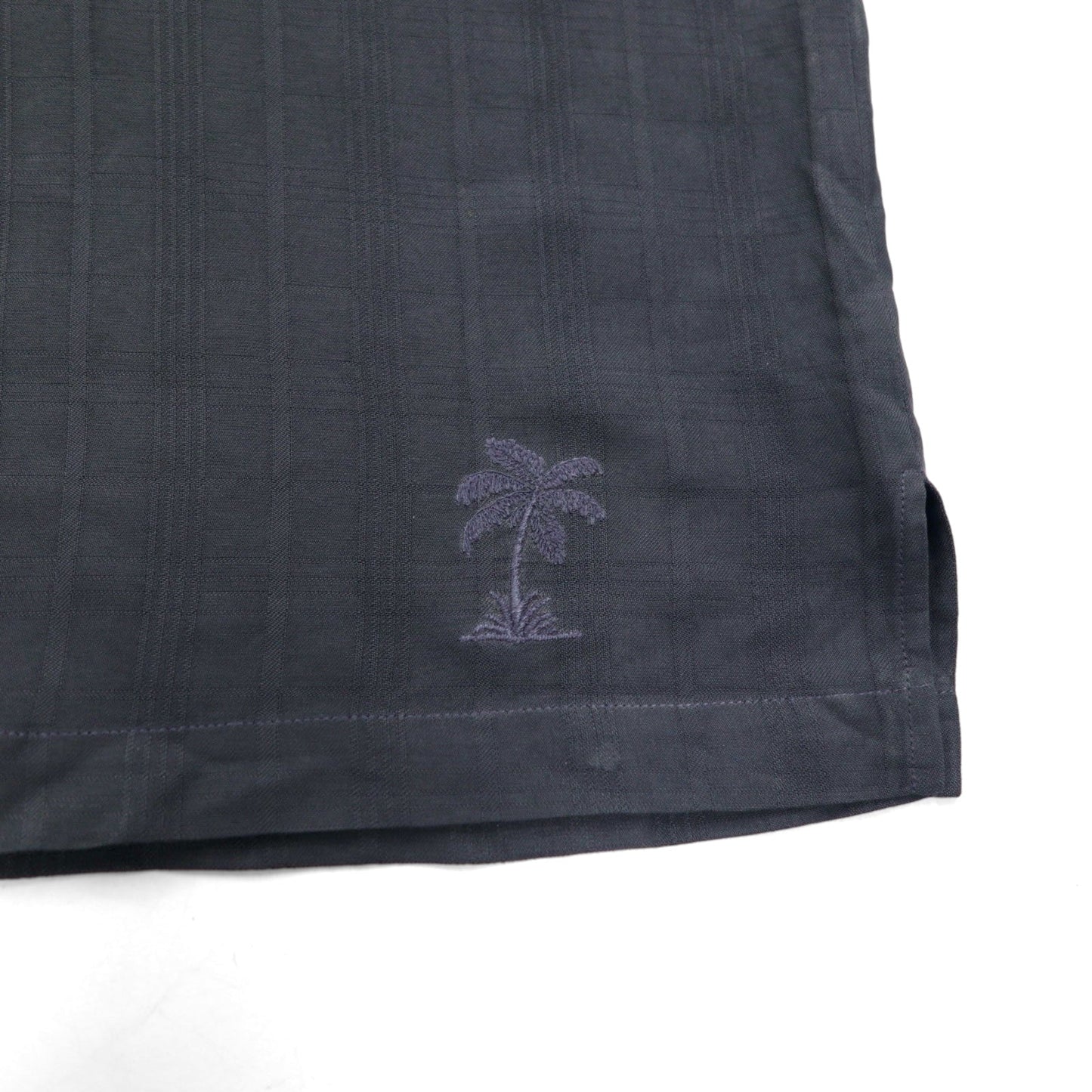 Tommy Bahama 半袖 オープンカラーシャツ 開襟 シルクシャツ M グレー シャドーチェック
