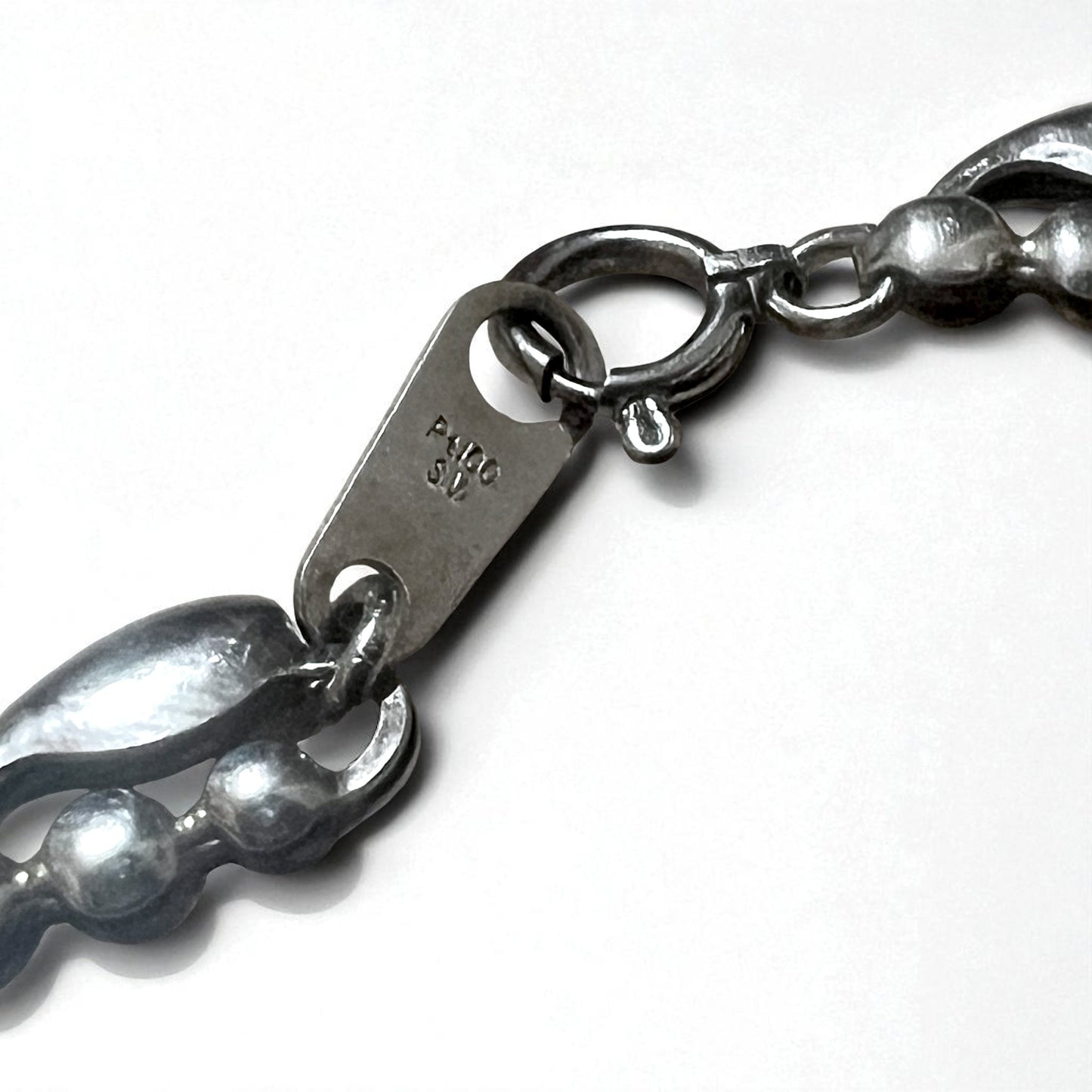 Vintage Silver Bracelet ティアドロップ ブレスレット PT100 SV プラチナ シルバー