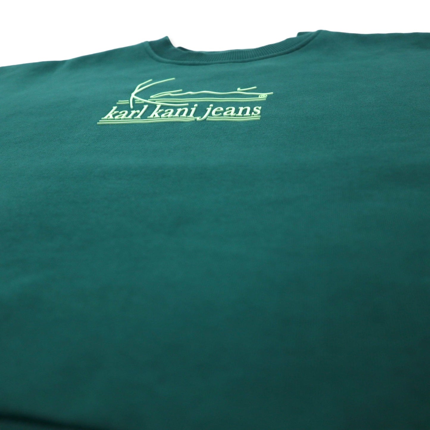 karl kani jeans ドロップショルダー スウェット XS グリーン コットン クロップド丈
