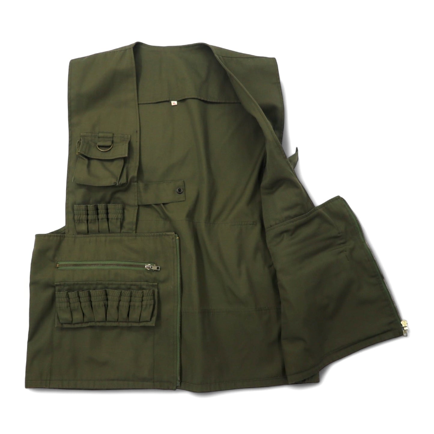 Euro Vintage ユーロヴィンテージ ミリタリー トラベル ベスト XL カーキ ポリエステル コットン MILITARY TRAVEL VEST