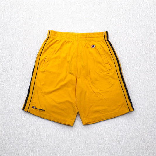 Champion 90年代 イージー ショートパンツ ハーフパンツ XL イエロー 青刺繍タグ バスケットボール