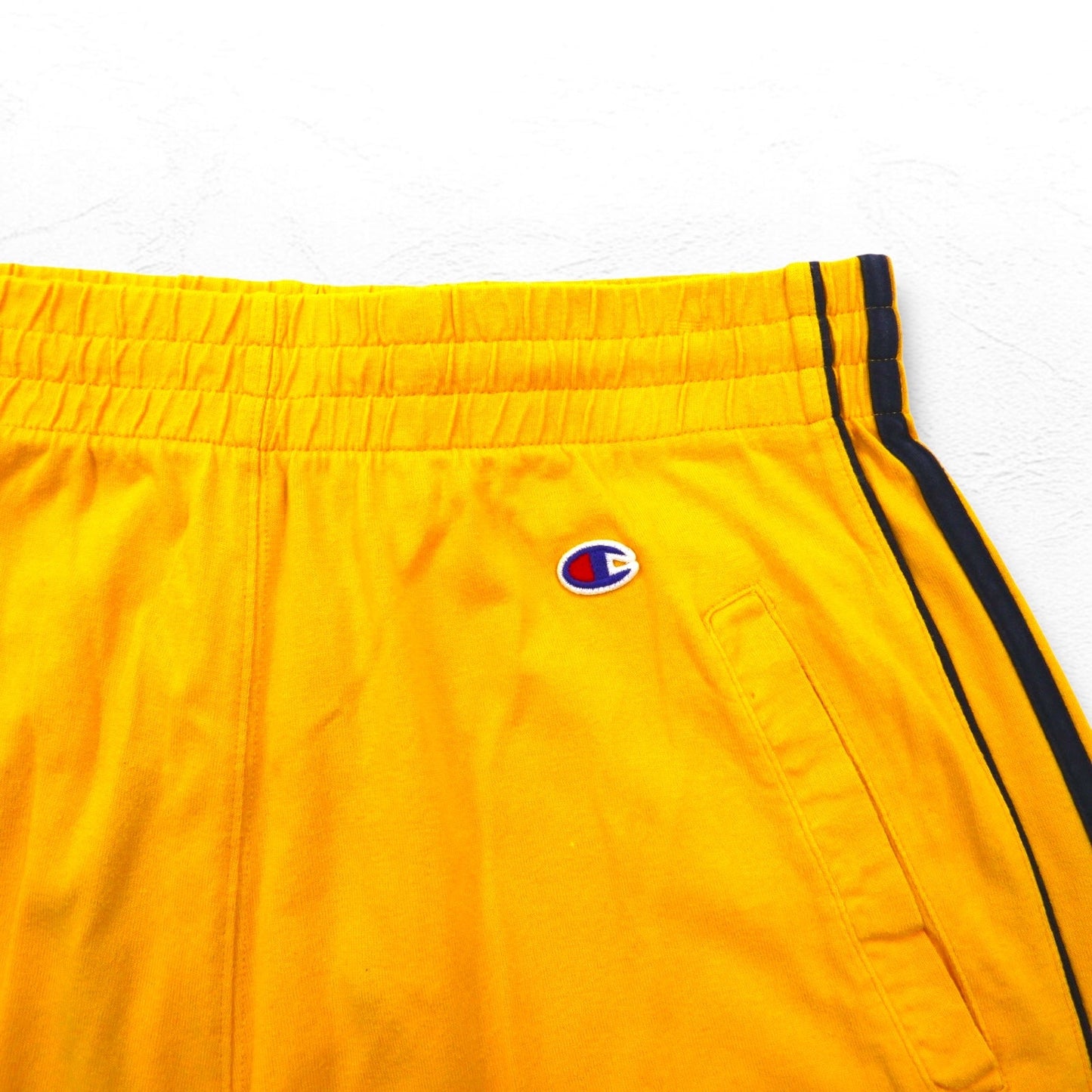 Champion 90年代 イージー ショートパンツ ハーフパンツ XL イエロー 青刺繍タグ バスケットボール