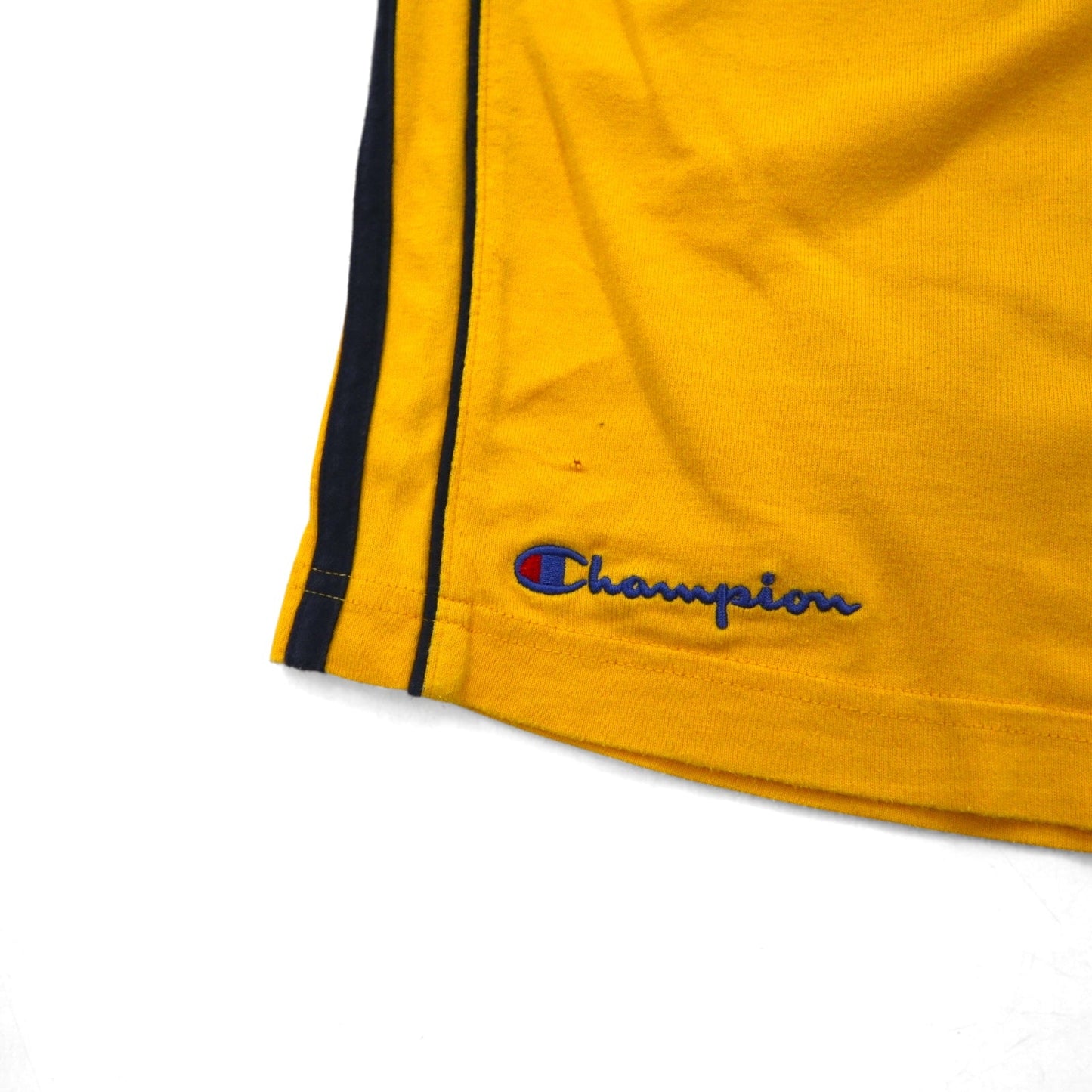 Champion 90年代 イージー ショートパンツ ハーフパンツ XL イエロー 青刺繍タグ バスケットボール