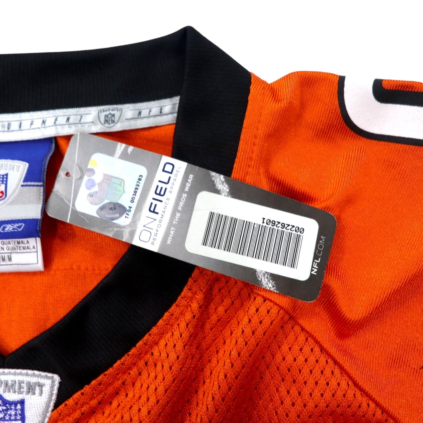 Reebok ゲームシャツ M オレンジ ナイロン メッシュ NFL ベンガルズ ナンバリング PALMER 未使用品