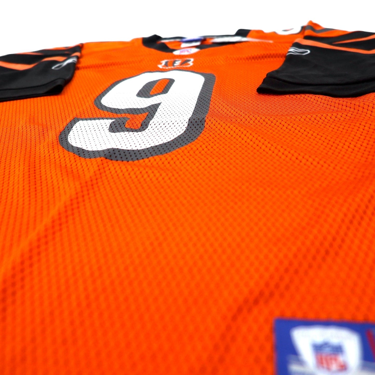 Reebok ゲームシャツ M オレンジ ナイロン メッシュ NFL ベンガルズ ナンバリング PALMER 未使用品