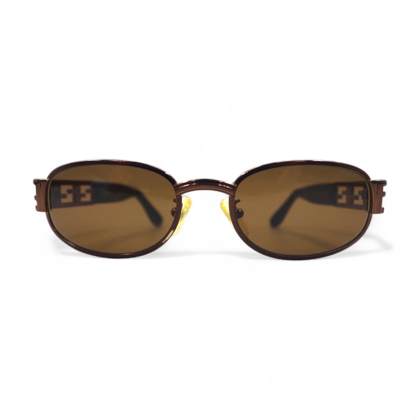 FENDI ヴィンテージ オーバル サングラス 130 メタルフレーム ベッコウ ズッカ FS175 CAFE イタリア製