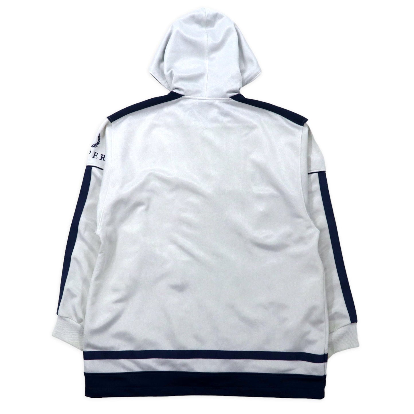 FRED PERRY 80年代 トラックジャケット ジャージ XL ホワイト ポリエステル ロゴ刺繍 ビッグサイズ 日本製