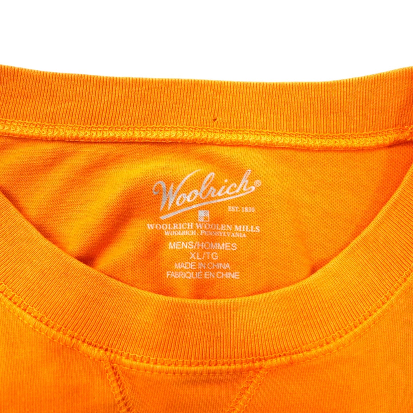 Woolrich ヘビーウェイト Tシャツ XL オレンジ コットン 前V ビッグサイズ