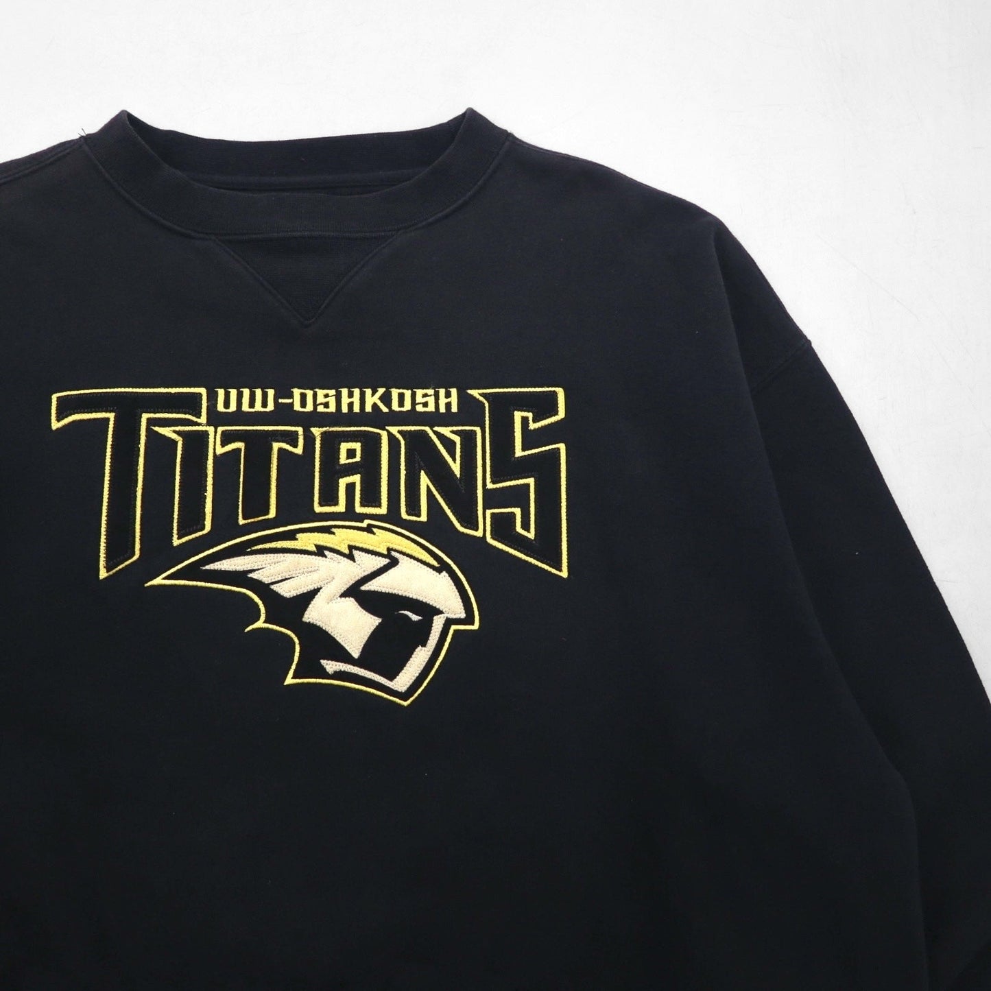 JANSPORT 前V カレッジ スウェット トレーナー L ブラック UW OSHKOSH TITANS エルサルバドル製