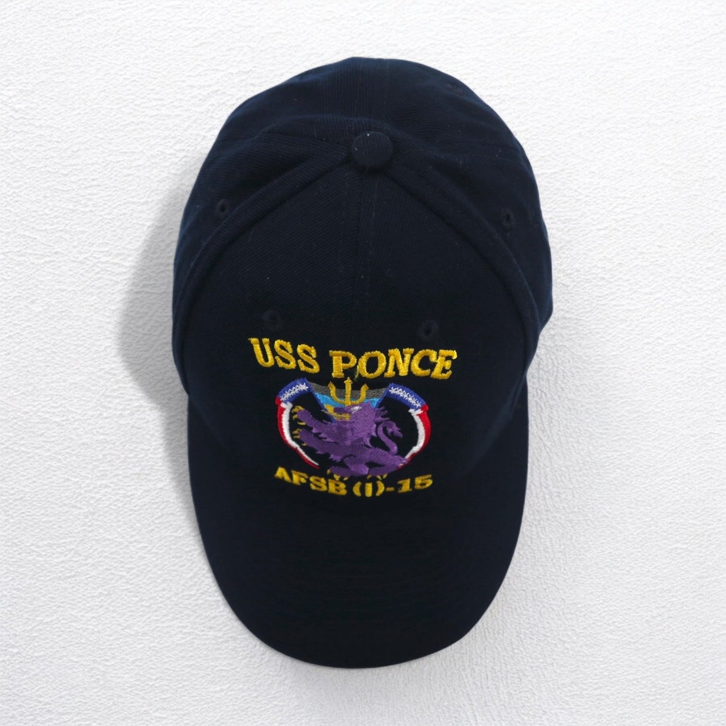 USA製 90年代 アメリカ海軍 USS PONCE キャップ FREE ベルト ネイビー ウール ギャバジン Proud Lion ミリタリー THE CORPS