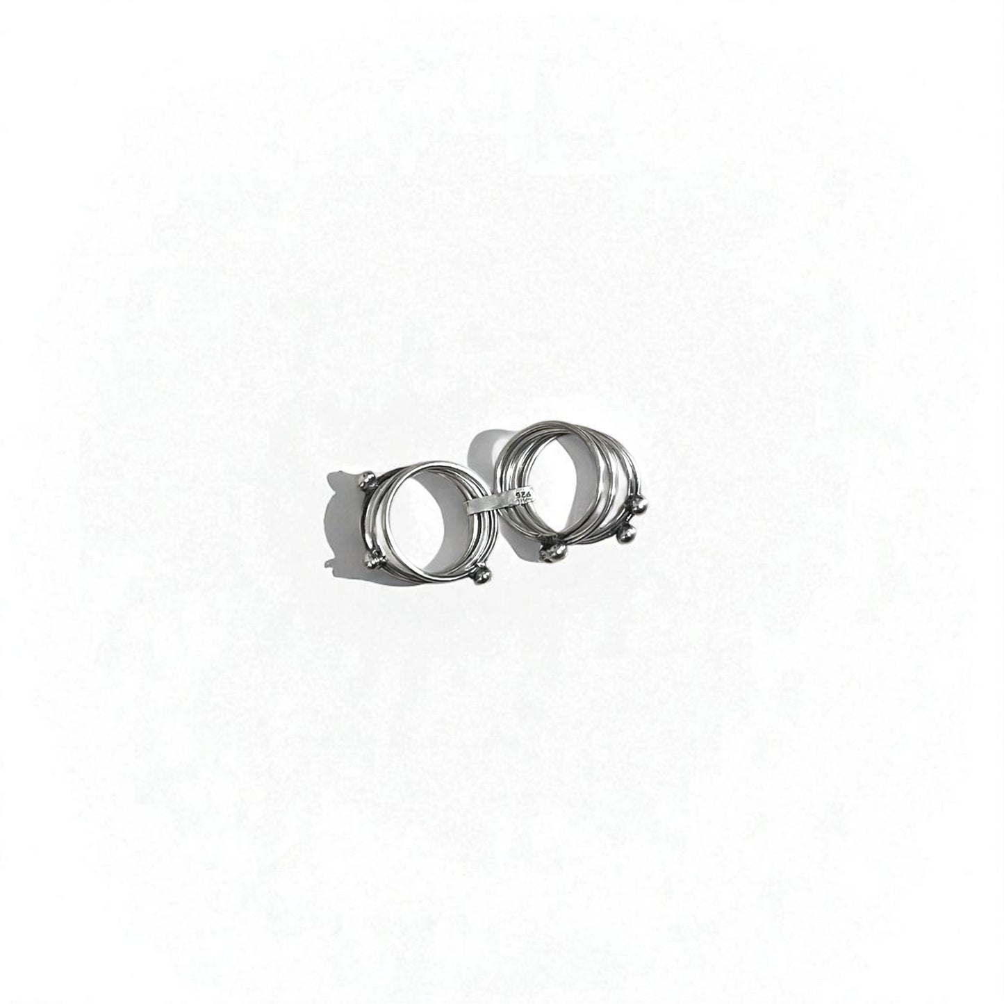 Vintage Mexican Jewelry メキシカンジュエリー 7連 リング シルバー 925 モダニスト